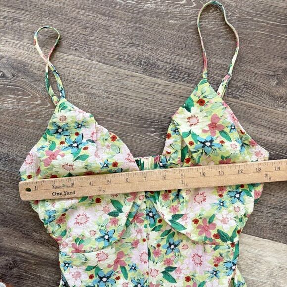Akira Floral Wide Leg Jumpsuit Size S | Pastel Garden Print | Corset Bust - Picture 3 of 15